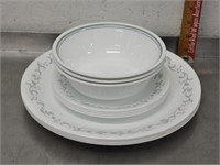 Corelle dishes, 4 dinner, snack plates, 3 bowls