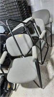 4 - Gray Padded Office Waiting Room Chairs