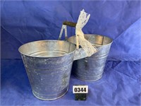 Metal Double Buckets Attached w/1 Handle,