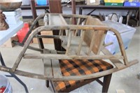 PRIMITIVE  WOODEN INFANT ROCKER 14X34"