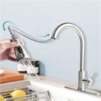 Brushed Nickel Pull Out Kitchen Sink Tap