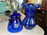 Cobalt Blue Bell and Vase  (living room)