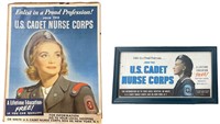 2 WWII U.S. Cadet Nurse Corps Recruitment Posters
