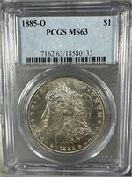 1885-O Silver Morgan Dollar PCGS MS63