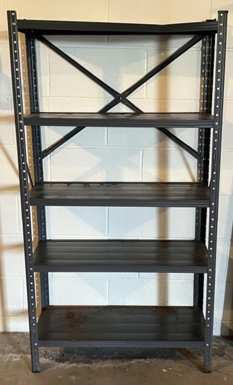 5 Tier Metal Shelf 30”x 11 1/2”x 56”, has some