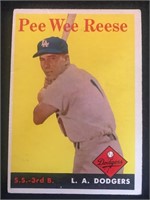 1958 Topps #375 Pee Wee Reese HOF Lower grade Cond