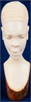 Ivory Vintage Carving Tribal Female Figure Bust