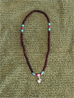 GARNET W/ TURQUOISE & CORAL ACCENTS,