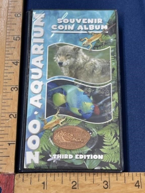 Pressed penny coin album Zoo aquarium