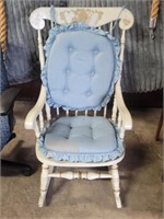 Ethan Allen Rocking Chair W/Light Blue Cushions