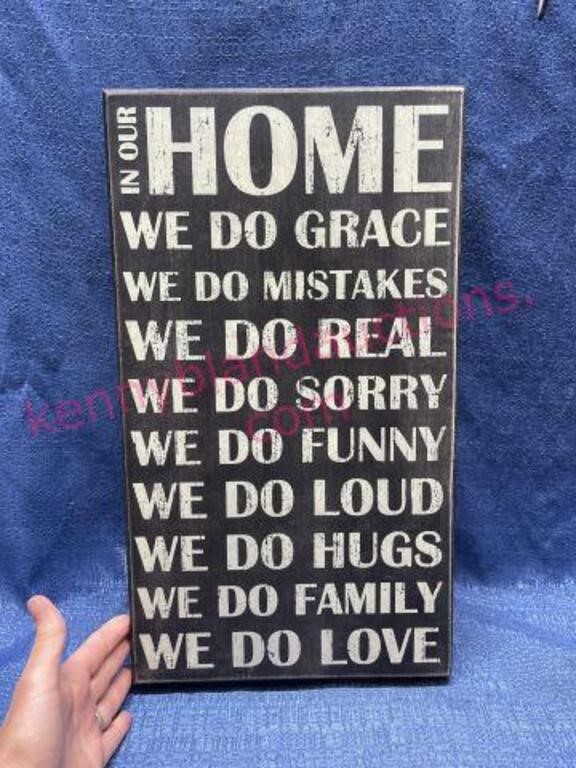 "In Our Home..." wood sign