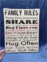 "Family Rules..." wood sign