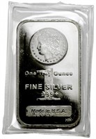 1 oz Silver Morgan Design Silver Bar