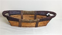 OBLONG WOODEN WOVEN BASKET