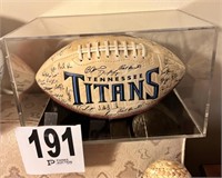 Collectible Signed Titan Football In Case With