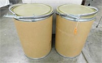 2 cardboard drums w/ lids, rings & contents,