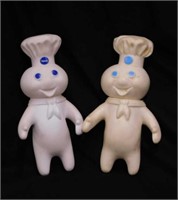 Two 1971 Pillsbury Doughboy dolls, 7" tall - 1988