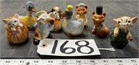 8 Japan Ceramic Animal Salt & Pepper Shakers