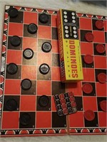 Checkers, Domino's, metal sliding number game