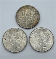 (3) 1923 Peace Dollars