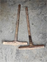 2 Wooden Handle Railroad Spike Hammers