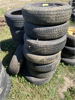 stack of 13" &14" tires