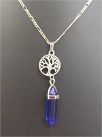 925 stamped 16" necklace with gemstone chakra