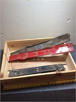 Wooden Crate with Lawnmower Blades