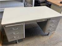 Very Nice VINTAGE Steel Desk 7 Drawers