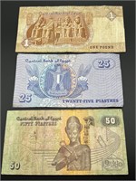 3 Bank Notes from Egypt