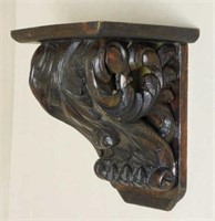 Acanthus Pierced Carved Oak Corbel.