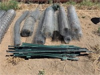 ASSORTED ROLLS OF FENCING WITH STAKES