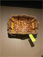Rectangular Weaved Basket w Handles Hanging Decor