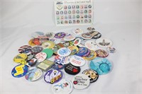 Large Collection of Pins - And Presidential Stamps