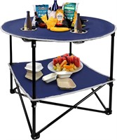 (Green) Portable Picnic Table with Shelf Beach Tab