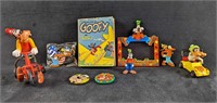 Assorted Lot Of Disney's Goofy Buttons, Books Figu