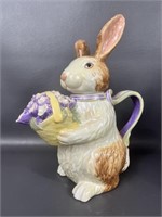 Longaberger Pottery Bunny Teapot