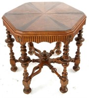 Walnut Hexagon table circa 1920