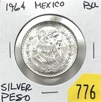 1964 Mexio peso, silver