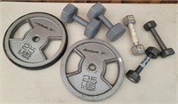 (2) Reebox 25 lb Weights & Dumbbells