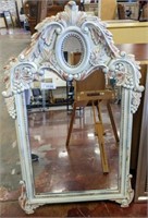 PAINTED/DISTRESSED DECORATIVE COMPOSITE FRAME MIRR