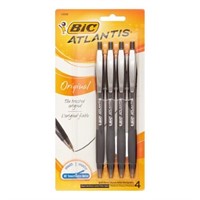 BIC Atlantis Pen, Black - 4 Pack