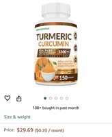 Turmeric Curcumin 95% Pure Curcuminoids (150