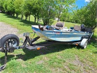 '73 Quachita 15' Bass Boat, '73 Dilly Boat Trailer