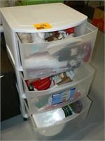 3-DRAWER STORAGE DRAWERS FILLED WITH FLORAL/CRAFT