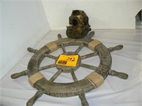 HOME DÉCOR SHIP'S WHEEL AND DIVING HELMET