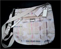 Coach Canvas Messenger Bag 12 x 11 Pastels & Beige