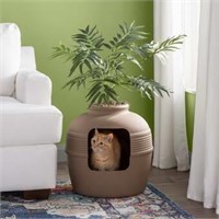 ELIJAH COVERED HIDDEN CAT LITTER BOX W/ DECORATIVE