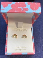 Sterling silver rachel zoe rainbow earrings