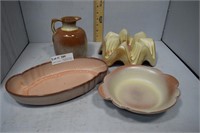 Frankoma Brown ware - 4 pcs -  30B, 205, 835, WA1